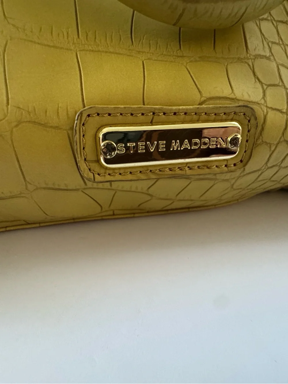 Steve Madden Yellow Croc Embossed Handbag